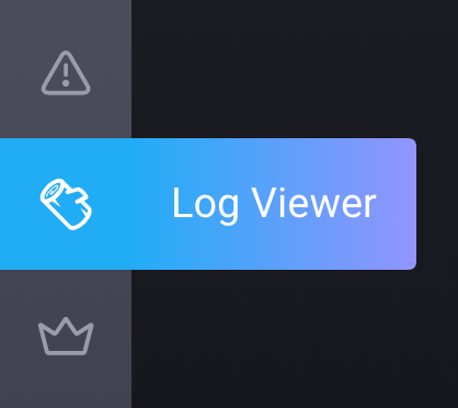 Log viewer in the left nav