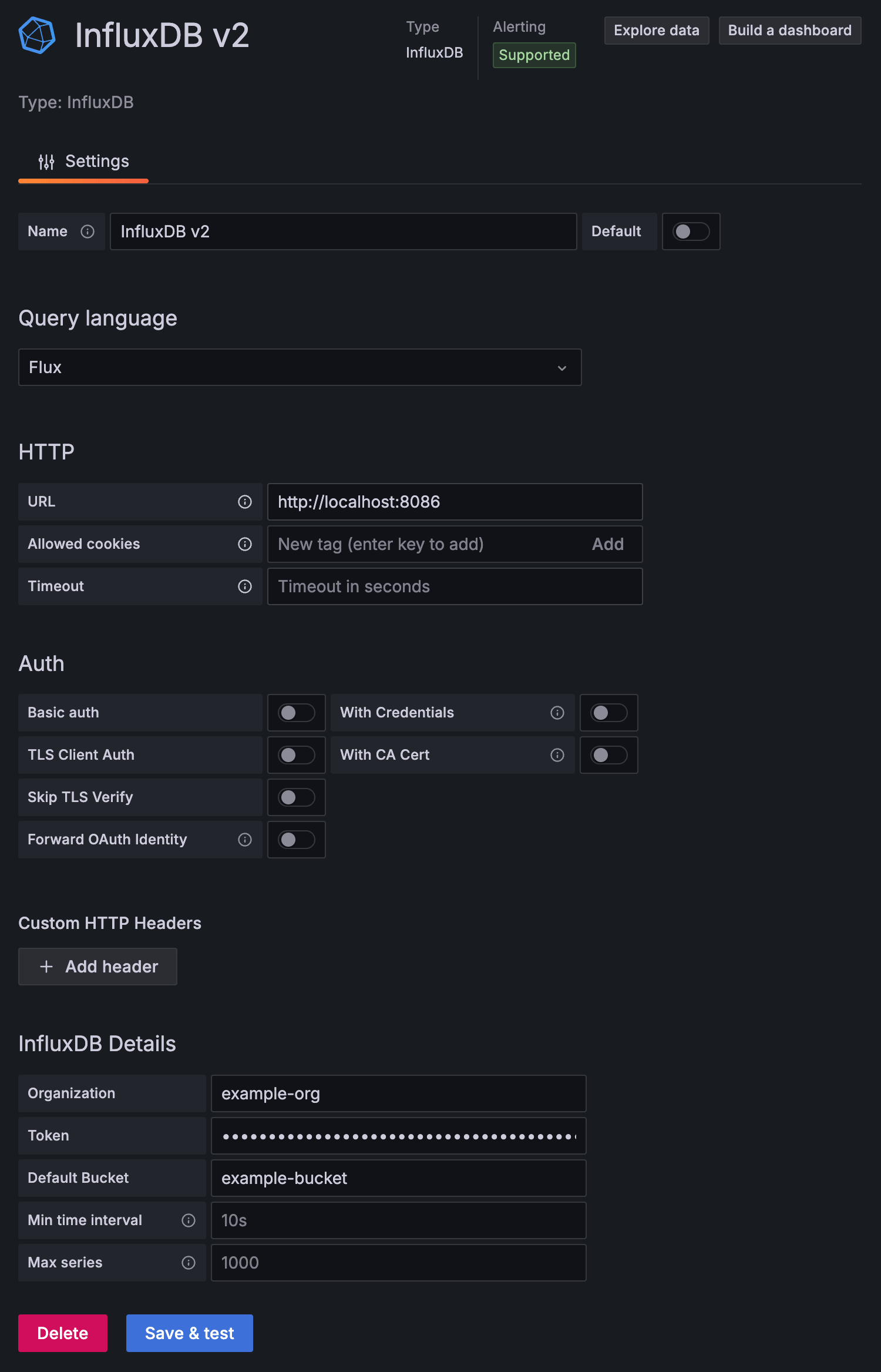 Use Grafana with InfluxDB and Flux